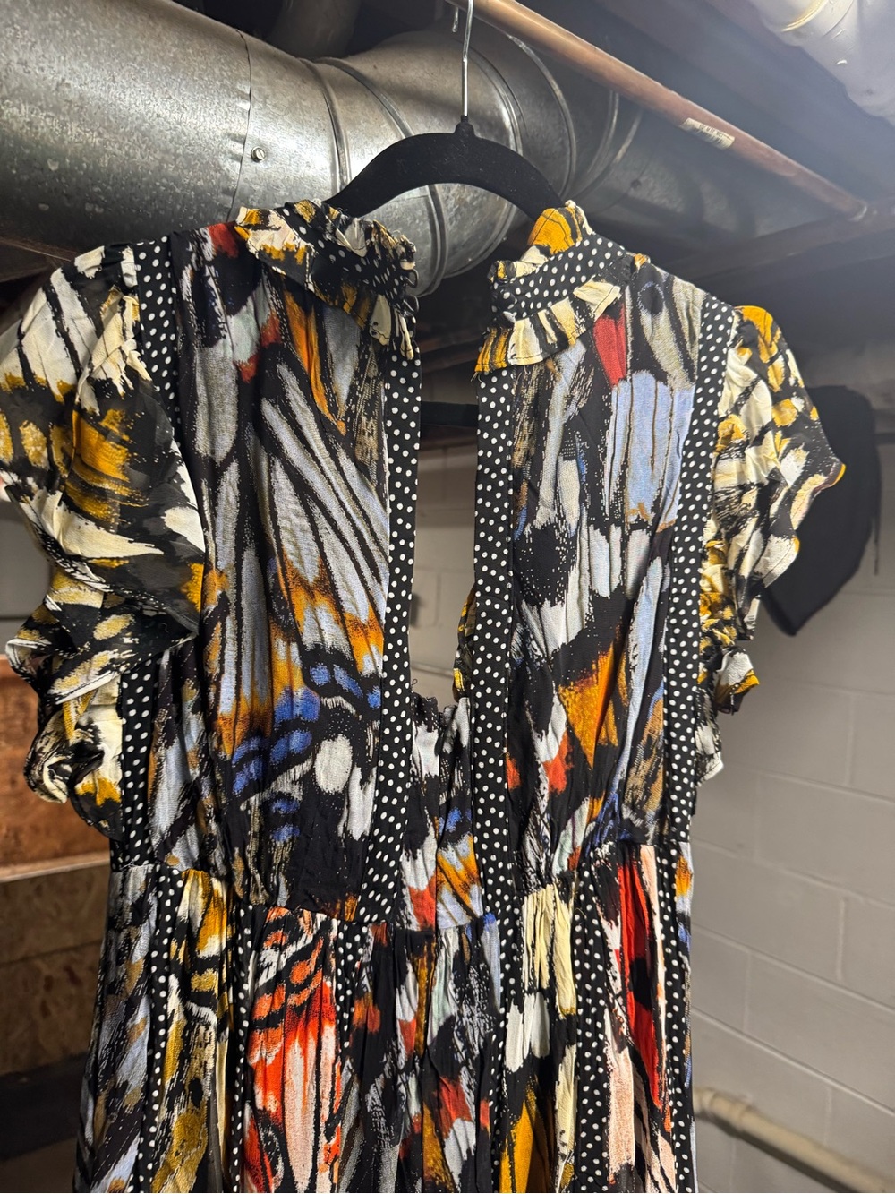 Women's Multi-Color Butterfly Print Maxi Dress - Picture 6 of 6